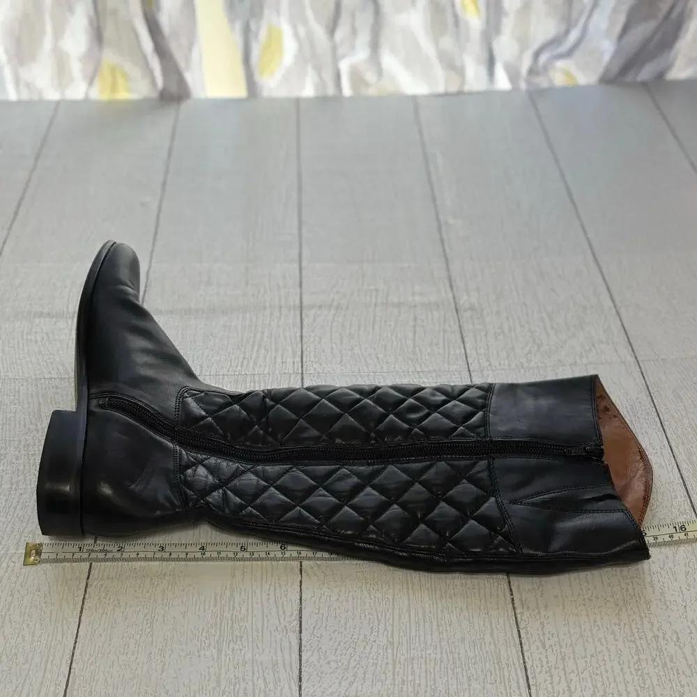Corso Como Black Leather Over Knee Riding Boots Size 6